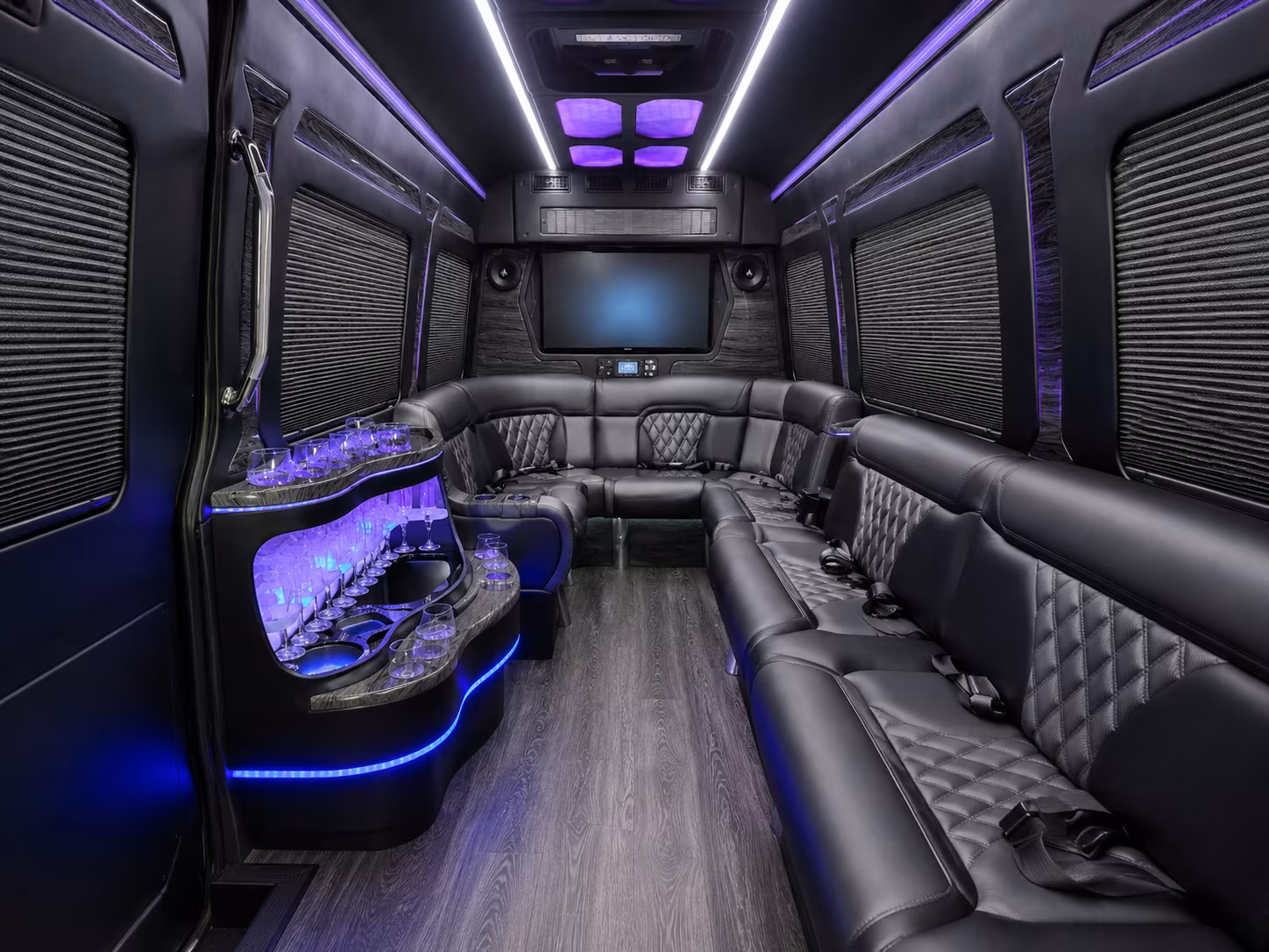 baton rouge 40 passenger party bus interior