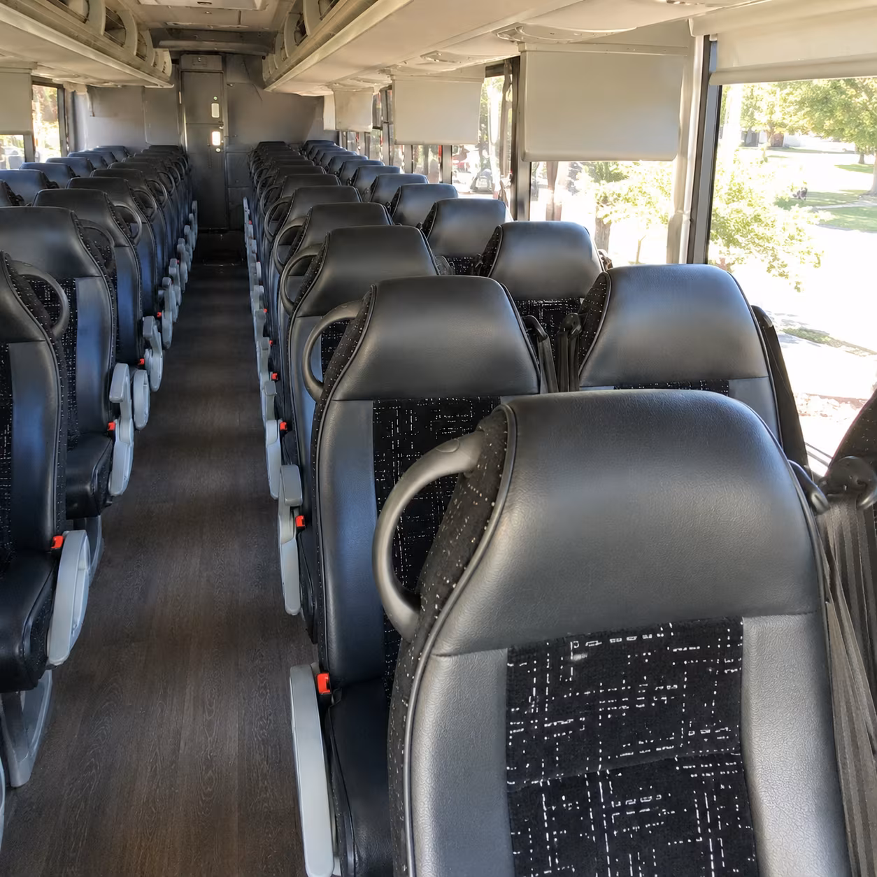 kenner charter bus rental interior