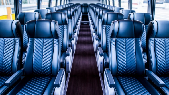 50 passenger charter bus inside lafayette